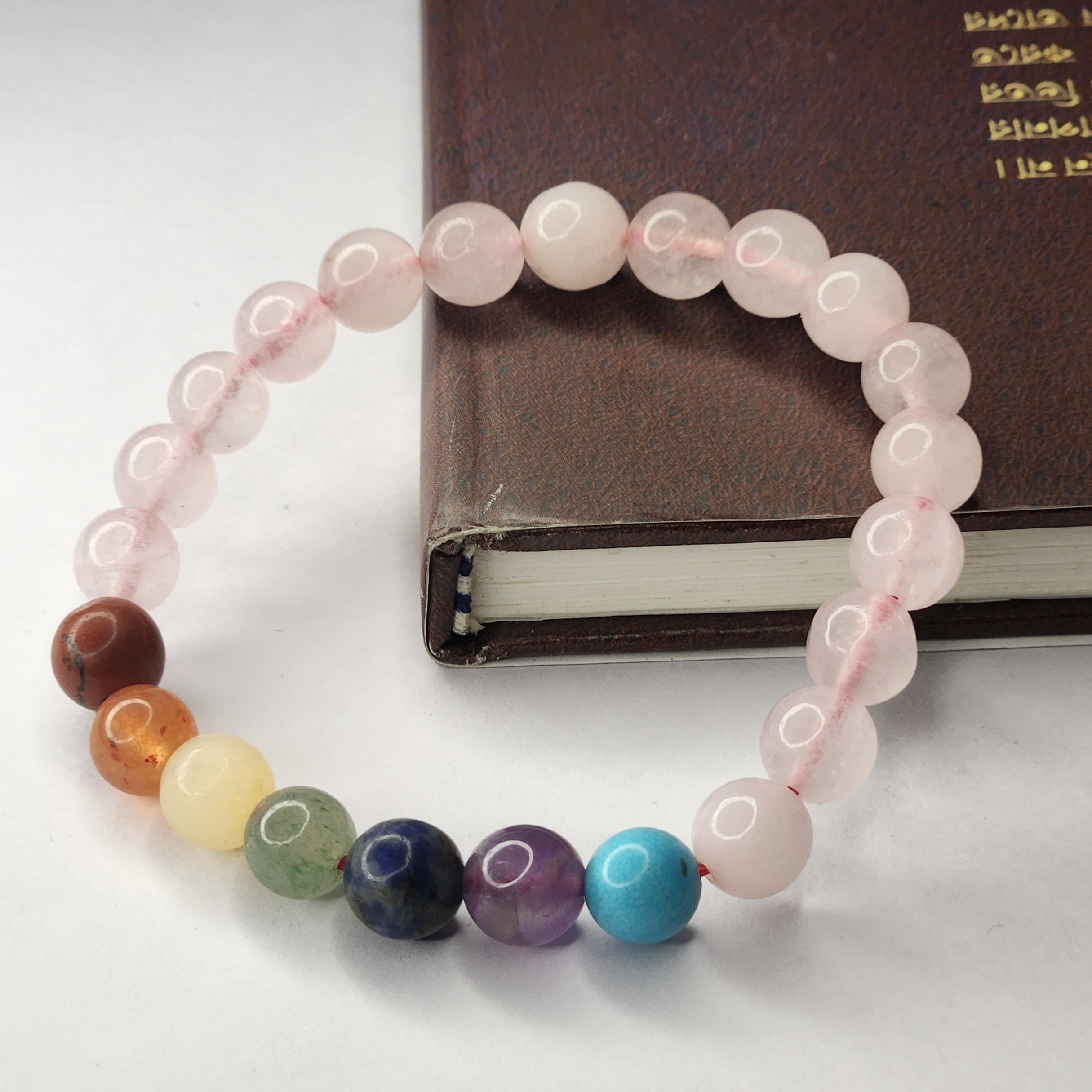 ROSE QUARTZ + 7 CHAKRA BRACELET