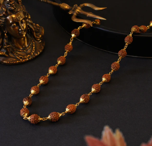 Gold Plated Premium Rudraksh Mala